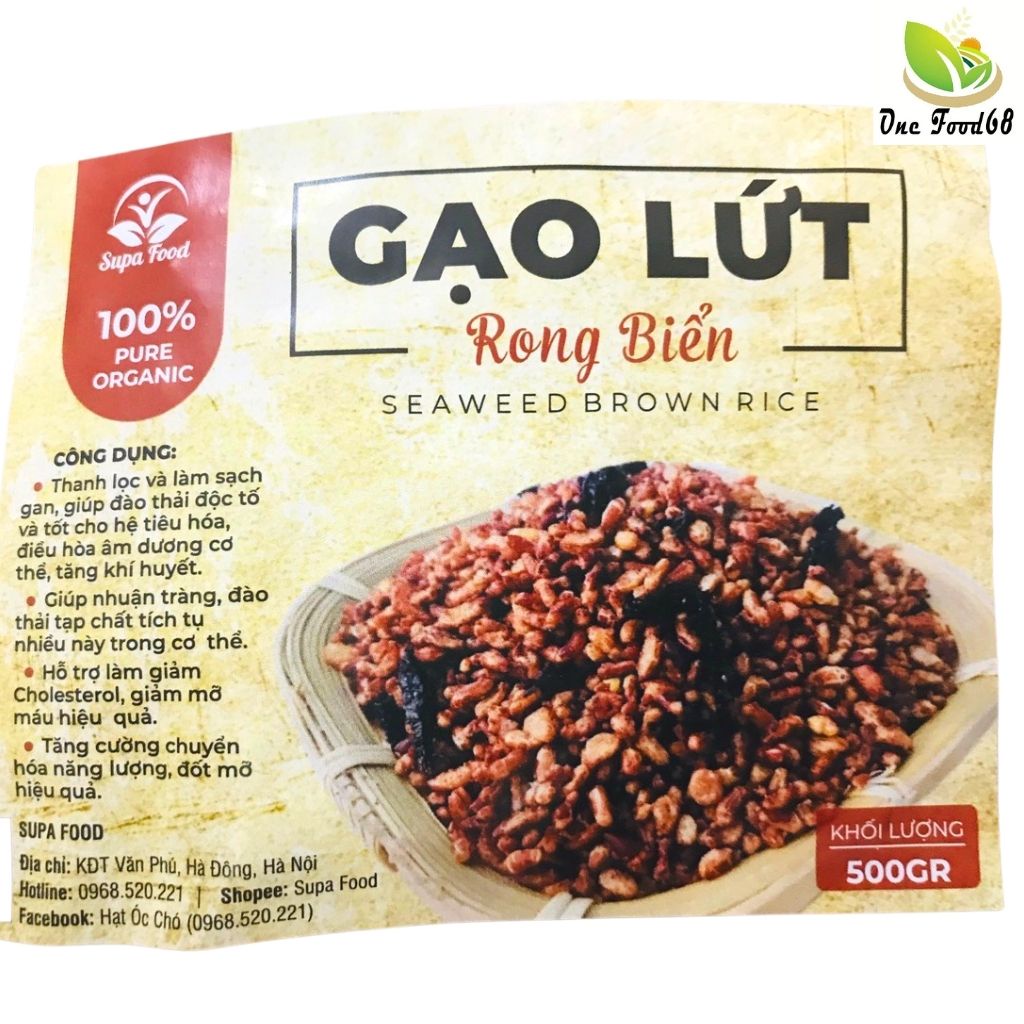 Gạo Lứt Rong Biển, GẠO LỨT SẤY RONG BIỂN Loại 1  Ăn liền Hỗ trợ GIảm Cân, Keto, Eatclean, Quà tặng, One Food68