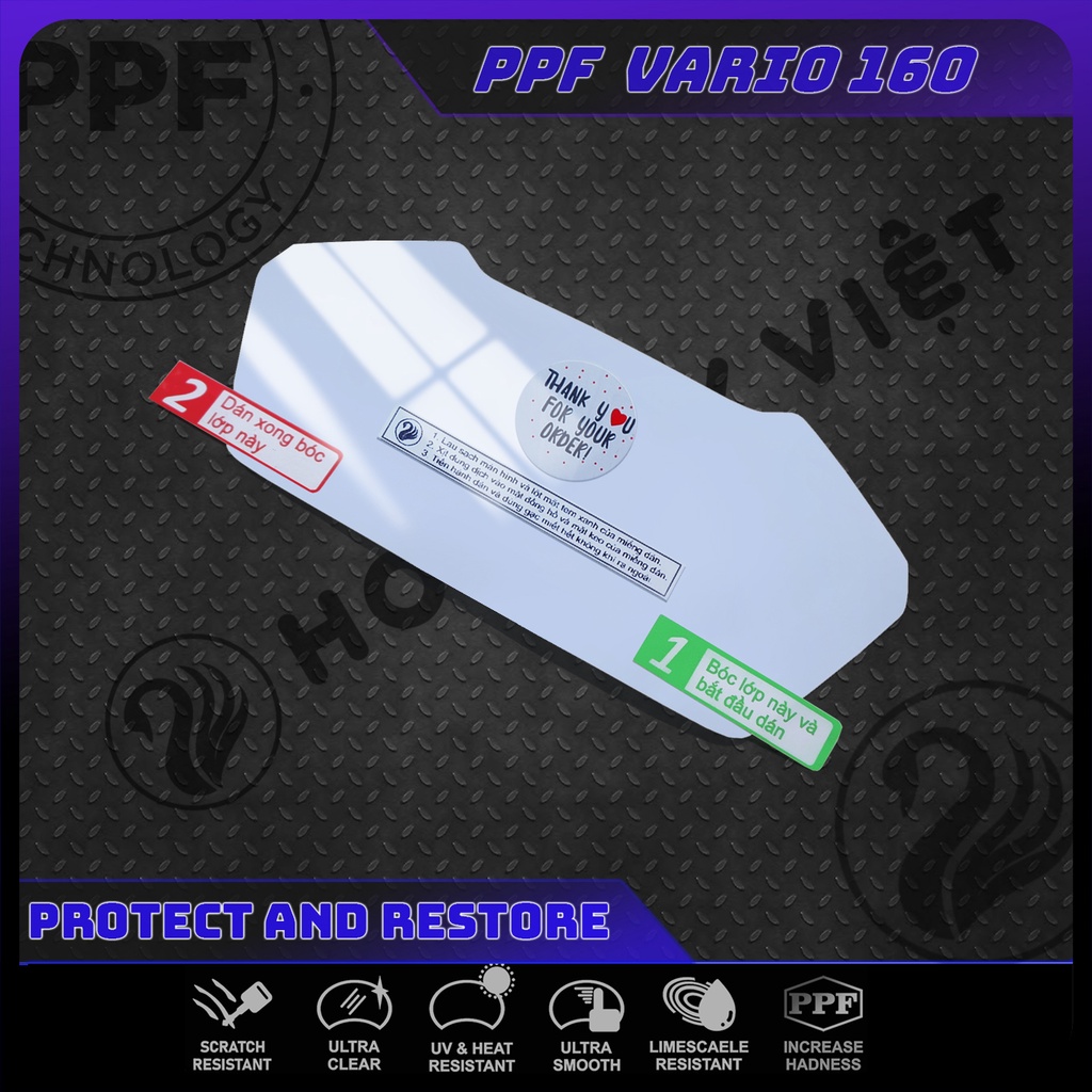 Miếng dán PPF VARIO 160 bảo vệ mặt đồng hồ xe honda vario 160
