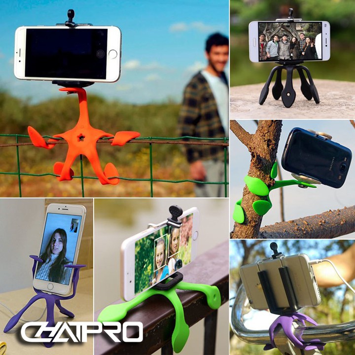 Giá đỡ điện thoại 5 chân dẻo – sử dụng mọi địa hình (có kẹp điện thoại) | BigBuy360 - bigbuy360.vn