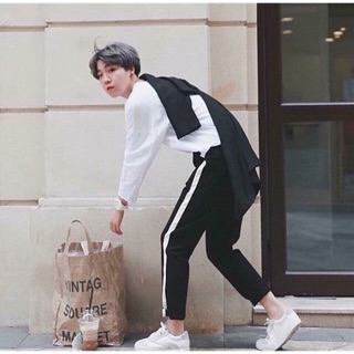 Quần jogger không bo 1 line chất nỉ .