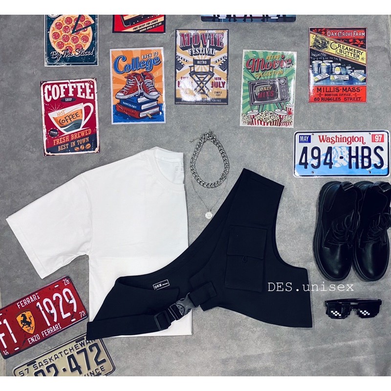 [HÌNH THẬT] Áo ghile túi chéo unisex | BigBuy360 - bigbuy360.vn