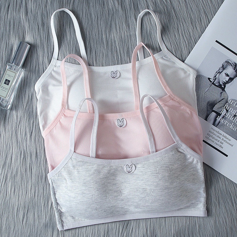 Áo Bra Cotton Gân Thỏ Có Đệm Ngực Mỏng, Áo Bra Học Sinh - Subo Shop