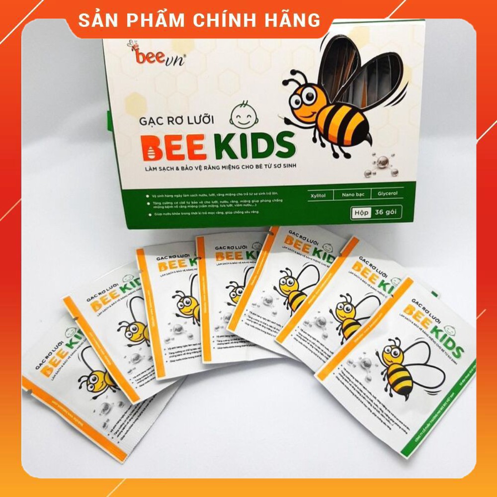 Gạc rơ lưỡi BEE KIDS (36 gói/hộp) siêu tiết kiệm