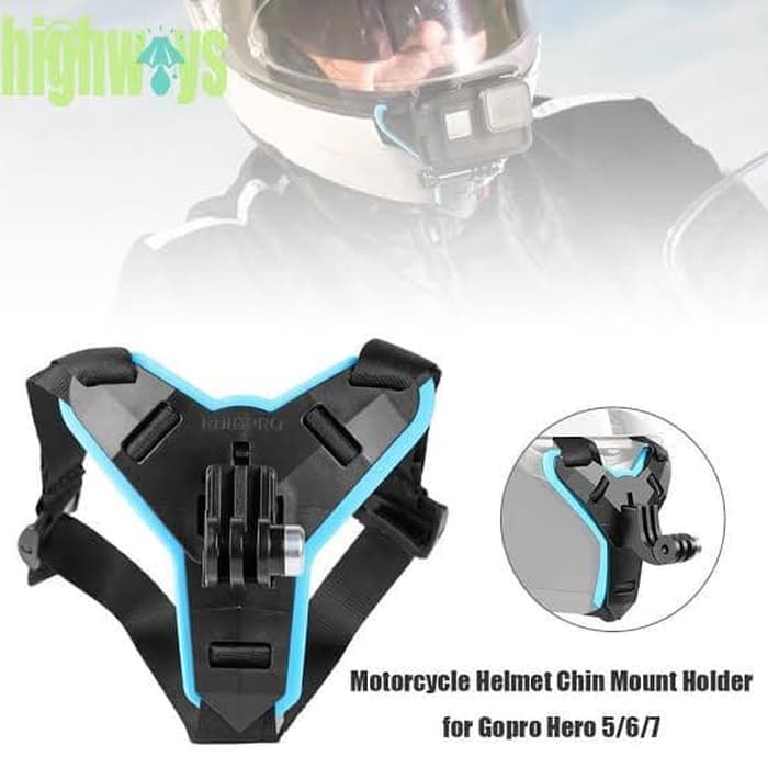 TELESIN Dây đai gắn mũ bảo hiểm cho Gopro Yi Kogan Action Cam - Màu xanh dương | BigBuy360 - bigbuy360.vn