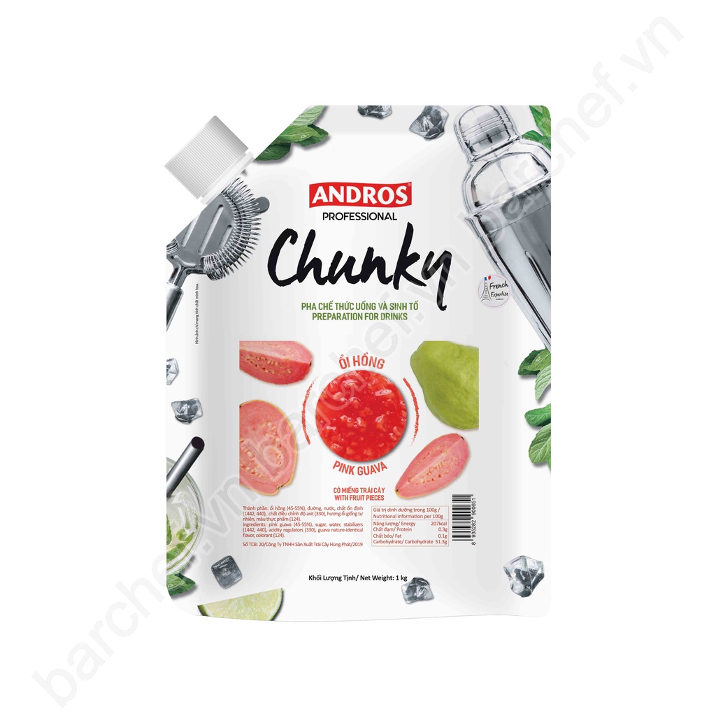 Mứt Chunky Ổi hồng Andros  - túi 1kg