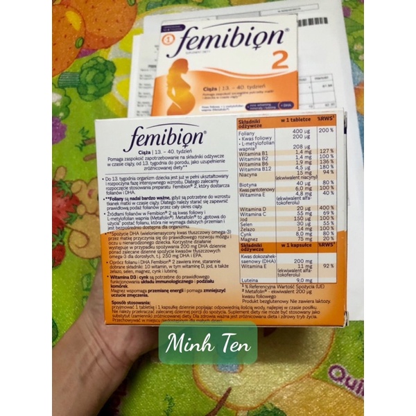 Vitamin bầu số 1 châu Âu Femibion 2 56 viên+56 viên
