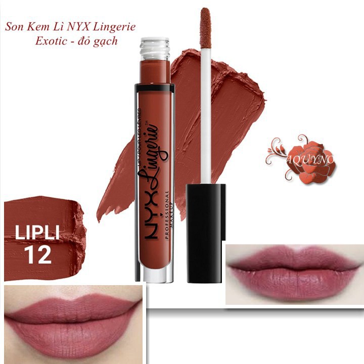 Son kem NYX Professional Makeup Lingerie Liquid Matte Lipstick LIPLI12 Exotic