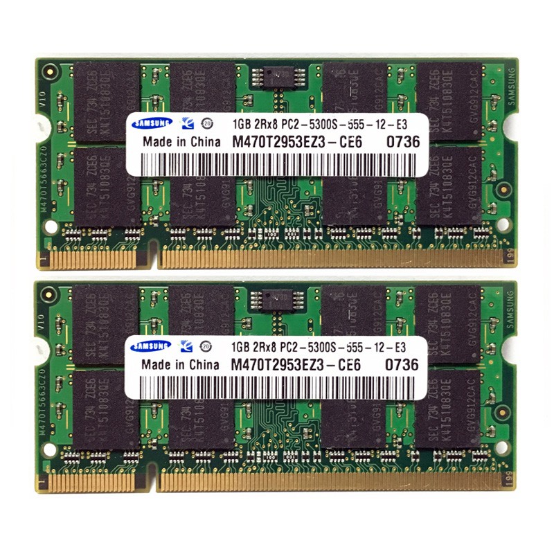 Thanh RAM thẻ nhớ SO-DIMM laptop 1GB 2GB 4GB(2X2GB) DDR2 667 667MHz PC2-5300s