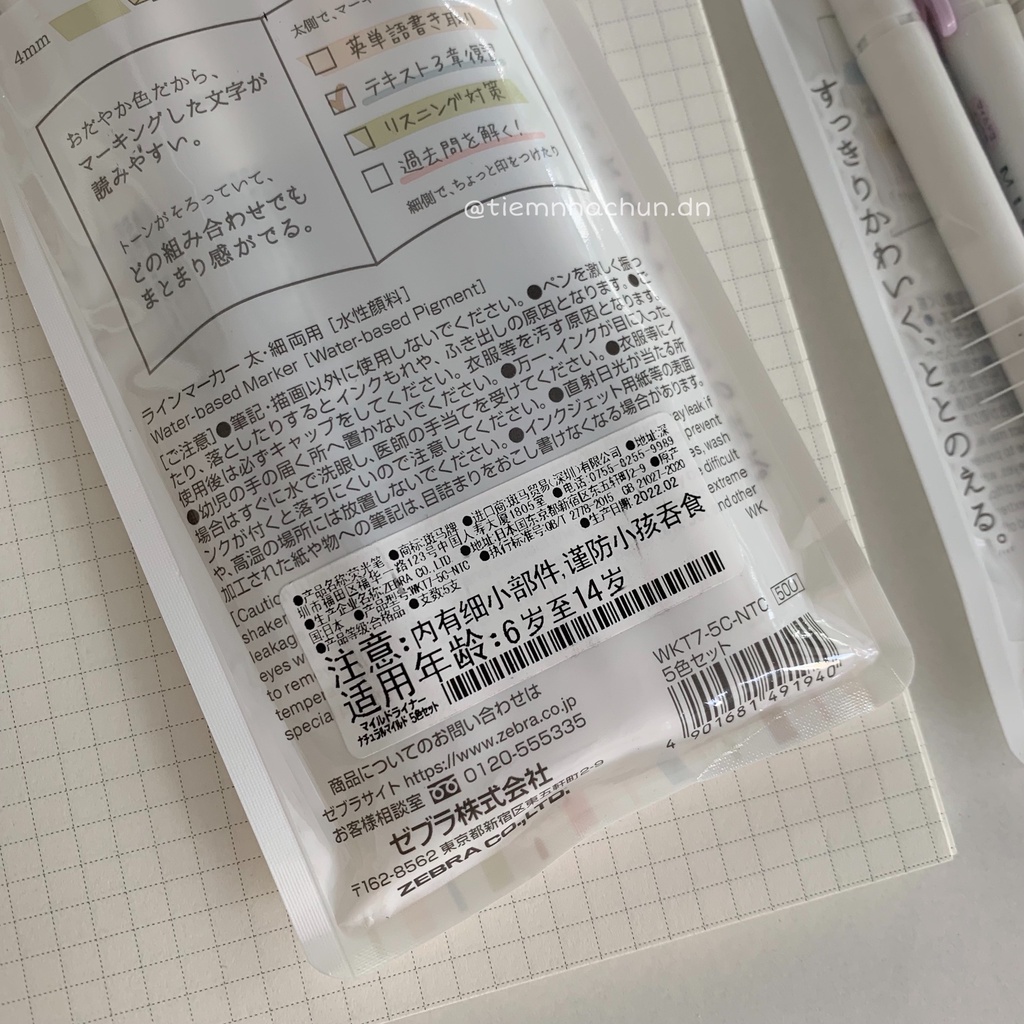 [NEW] SET 5 BÚT ZEBRA MILDLINER CHÍNH HÃNG MÀU MỚI 2022(ảnh thật) - highlight zebra - Tiệm nhà Chun