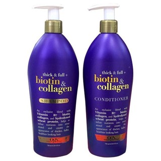 Bộ Dầu Gội Xả Biotin Collagen Ogx 750ml