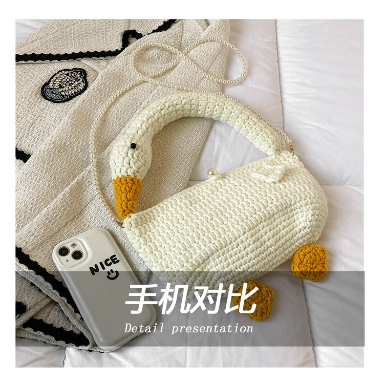 Túi Đeo Vai / Kẹp Nách Dệt Kim Họa Tiết Hoạt Hình Mẫu 2022 Niche Thời Trang Cho Nữ