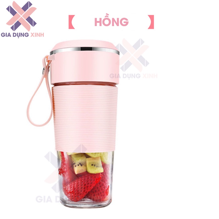 Máy Xay Sinh Tố Mini Cầm Tay JUICER 300ml Sạc USB, Máy Ép Trái Cây Mini 6 Lưỡi Cao Cấp