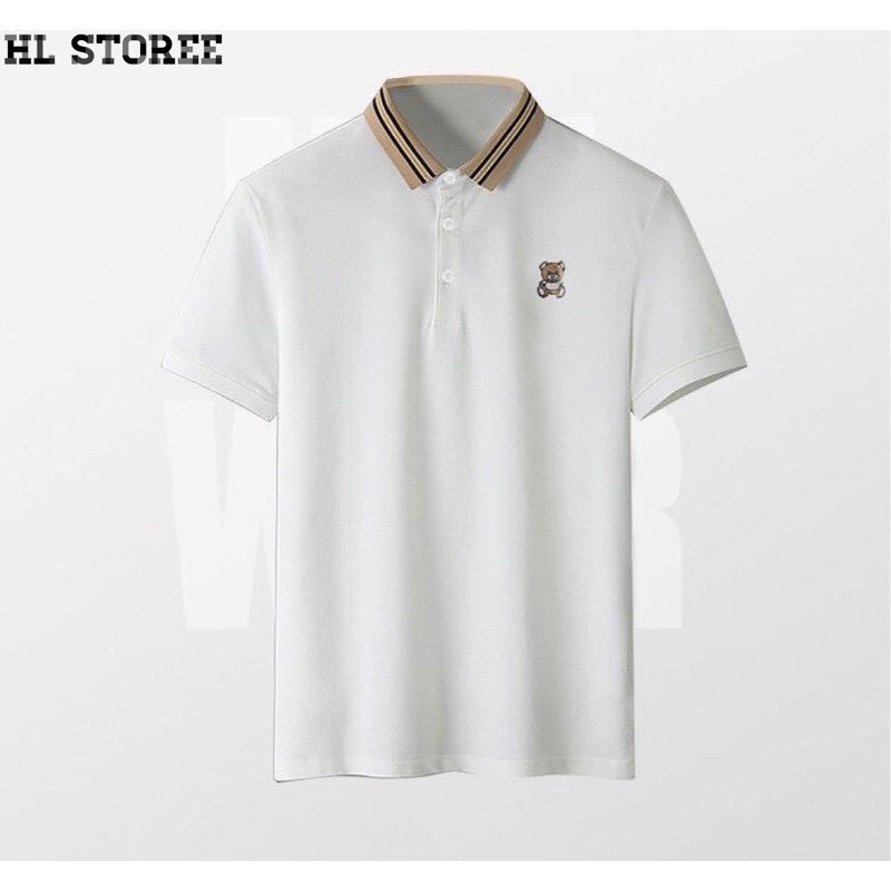 Áo Polo Nam Cổ Viền Kẻ Thêu Teddy Chất Liệu Cá Sấu Xuất Xịn Chuẩn Form Dáng Trẻ Trung - AC93