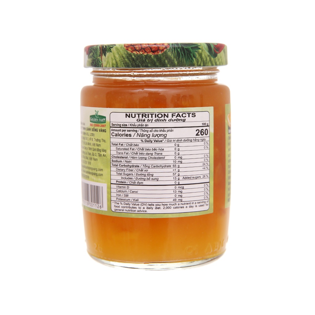 Mứt Cam Preserves Orange Marmalade GOLDEN FARM 210G - Dùng ăn kèm kem, sinh tố, bánh mì, sandwich, trà nóng