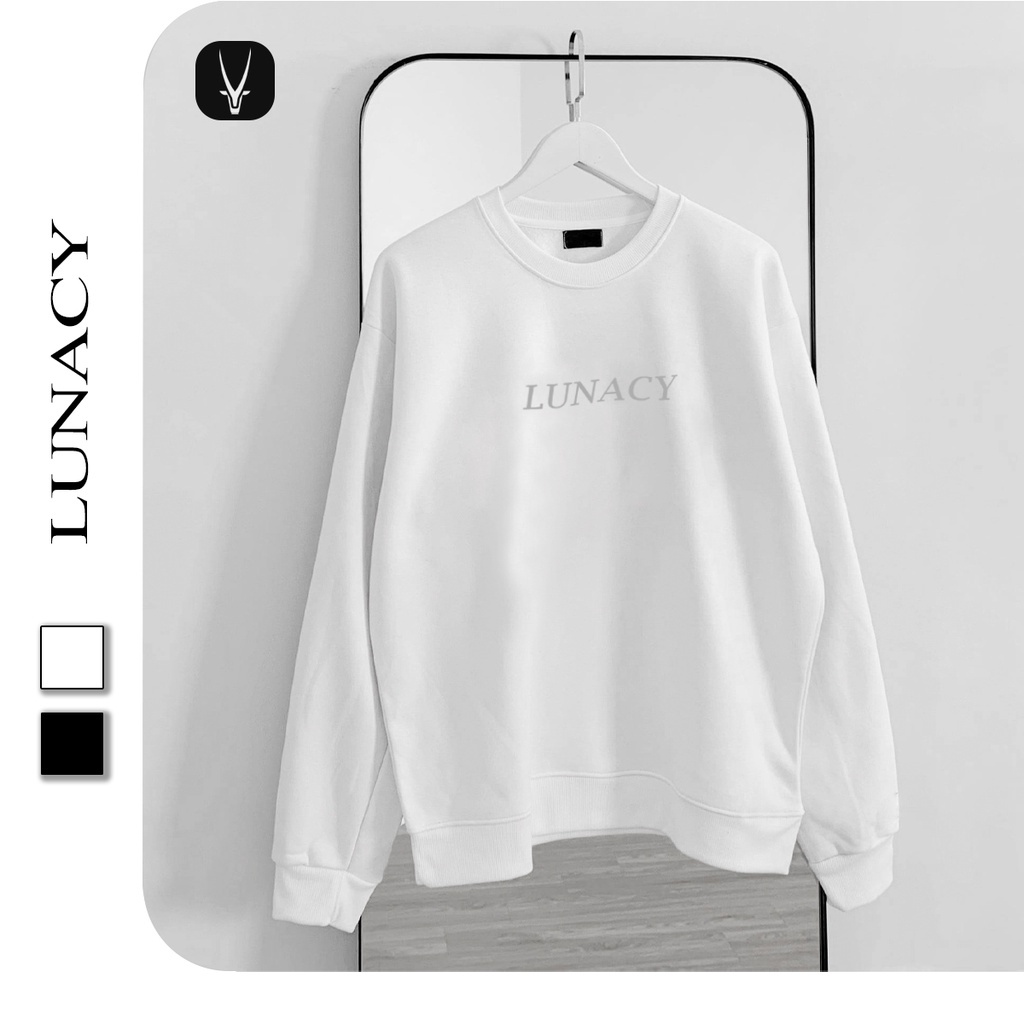 Áo Khoác Sweater Nỉ Form Rộng Lunacy In Dạ Quang Unisex Nam Nữ Ulzzang - Hàng nhập khẩu