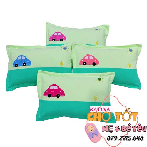 Gối Trẻ Em Cotton Gòn Cao Cấp Mềm Mại Thoáng Mát (nhiều cỡ)