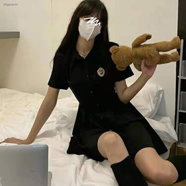Đầm Cổ Polo Tay Ngắn Màu Đen Xếp Ly Thời Trang Mùa Hè Dành Cho Nữ 2021 15 Ngày | BigBuy360 - bigbuy360.vn
