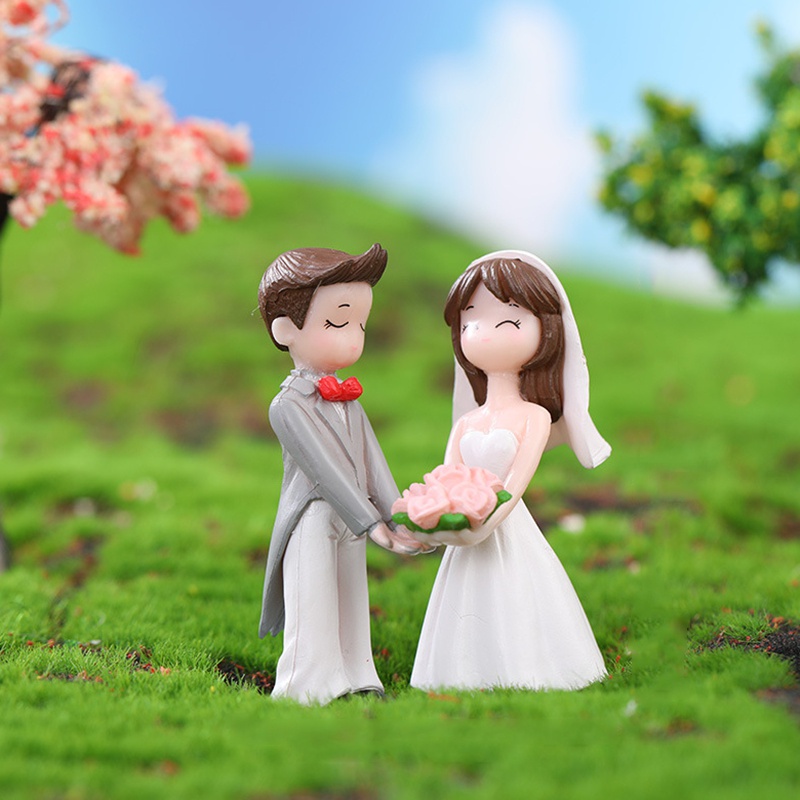 Set 2 Mô Hình Cặp Đôi Xinh Xắn Dùng Để Trang Trí Tiểu Cảnh