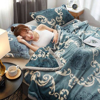 San hô nhung chăn mùa đông flange nhung chăn che chăn dày đơn giường đơn sinh viên ký túc xá quilt mùa xuân và mùa thu