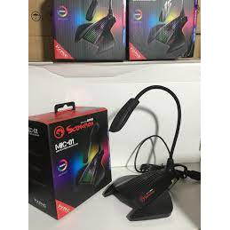 Micro Máy Tính MARVO MIC 01 - ĐÈN LED RGB - Kết Nối Cổng USB. Hàng Chính Hãng, Full Box