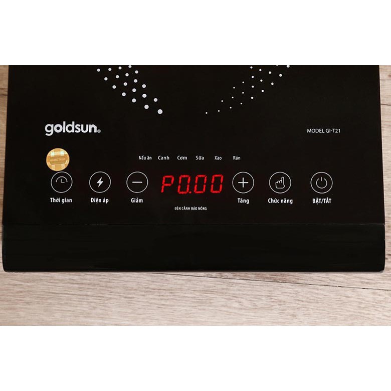 Bếp điện từ đơn cảm ứng Goldsun Gl-T21 công suất 1400W kèm nồi lẩu Inox 26cm - Hàng chính hãng, bảo hành 12 tháng