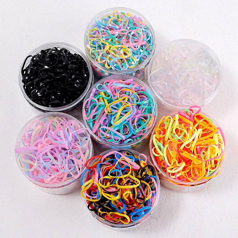 Set 500 Dây Chun Buộc Tóc Nhiều Màu Sắc Thời Trang Dành Cho Bé Gái