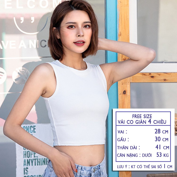 Áo croptop khoét nách nữ OZENKA , áo ba lỗ crt ôm body nữ thun gân 100% cotton đen trắng rẻ đẹp free size dưới 50 cân