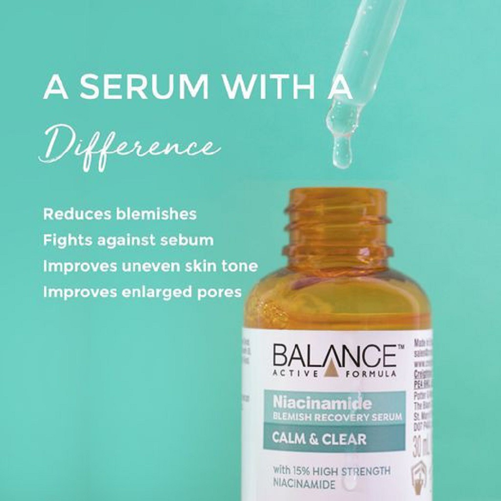 Serum Ngừa Mụn Mờ Thâm Balance Active Formula Niacinamide 15% Blemish Recovery 30ml