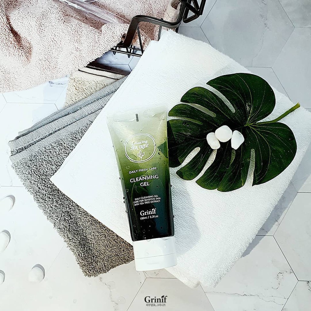 Sữa rửa mặt tràm trà cho da nhạy cảm, ngăn ngừa mụn sạch nhờn cho nam và nữ Grinif Tea Tree Cleansing Gel 100ml | BigBuy360 - bigbuy360.vn