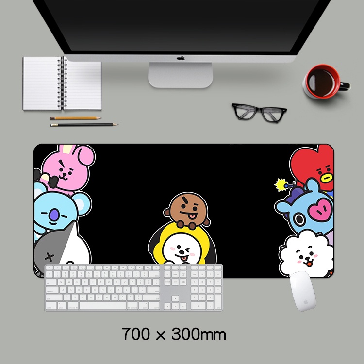 Tấm lót chuột bàn phím cỡ lớn in hình BT21 K-POP Bangtan Boys