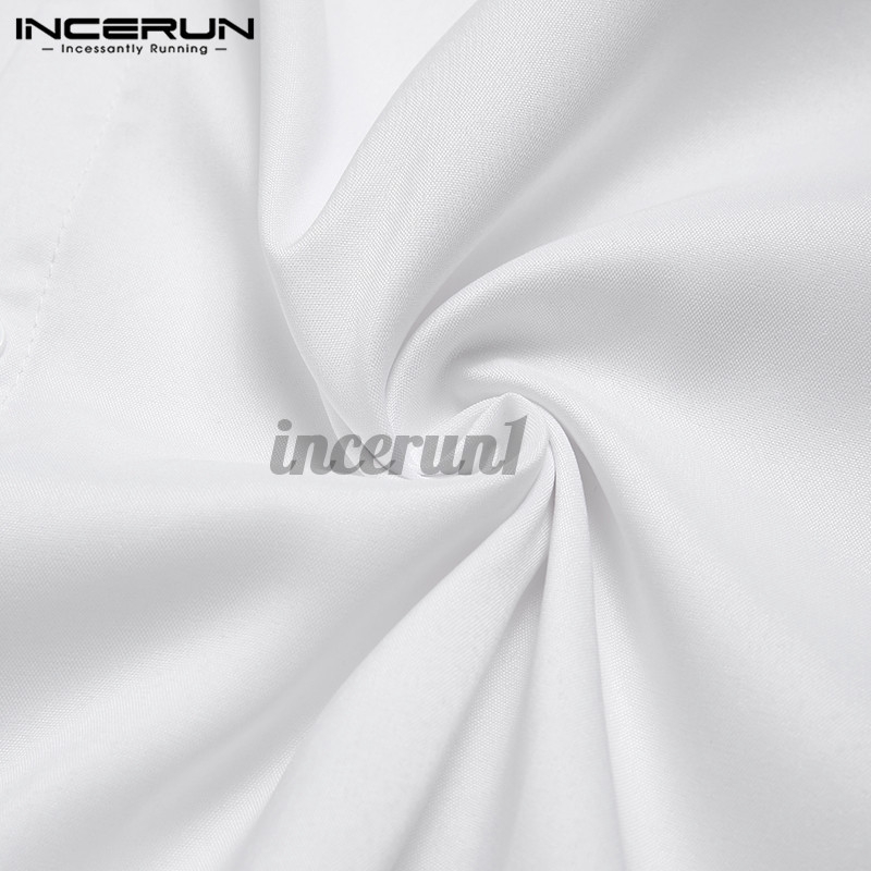 Áo sơ mi INCERUN tay ngắn in họa tiết cá tính cho nam