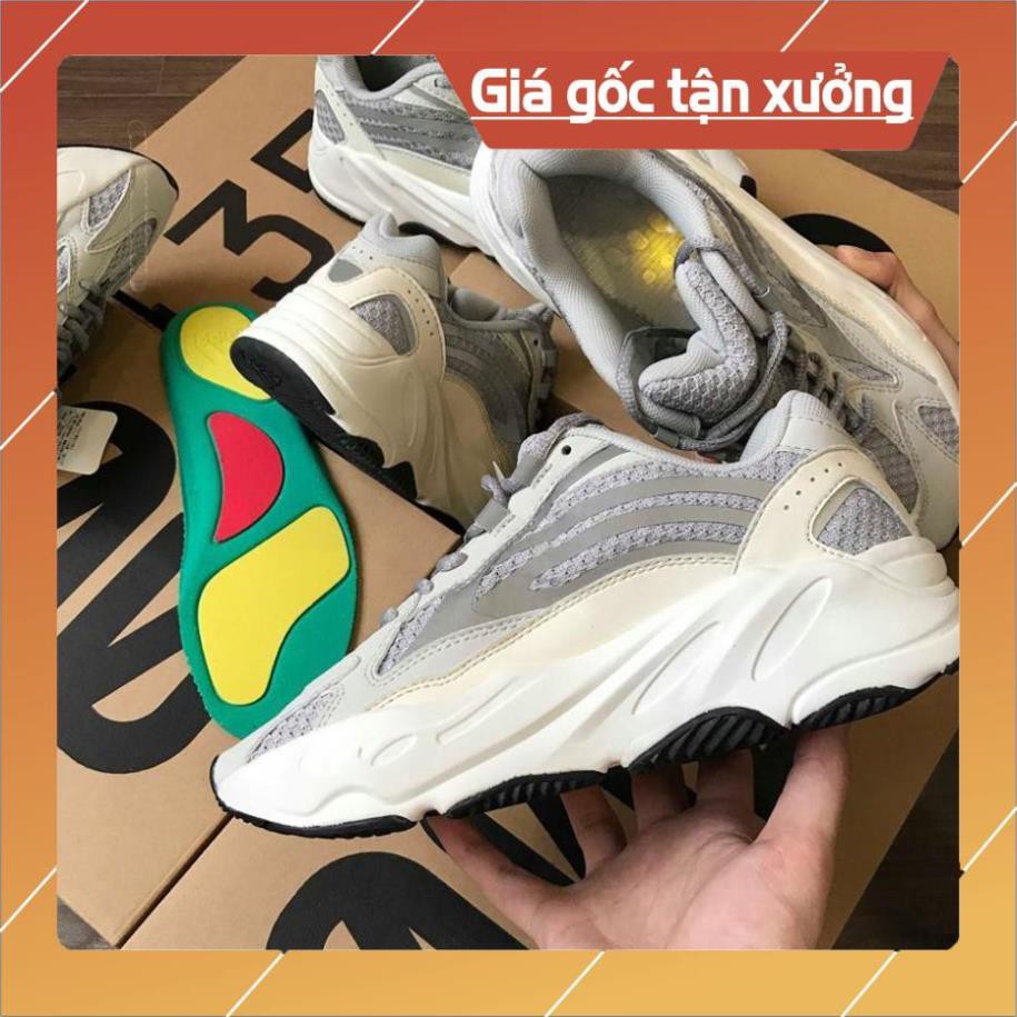 [Freeship+ Hàng Xịn] Giày Sneaker Nam Nữ Yz-700 STT Xám Trắng, Giày thể thao nam nữ cao cấp