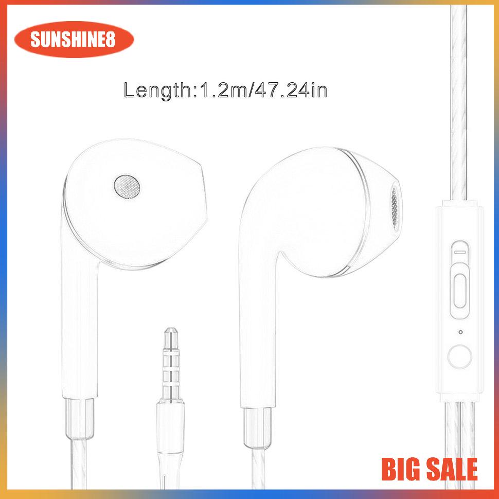 【SUN】Durable Earphones Wire-controlled Portable Straight Audio-visual Headphones
