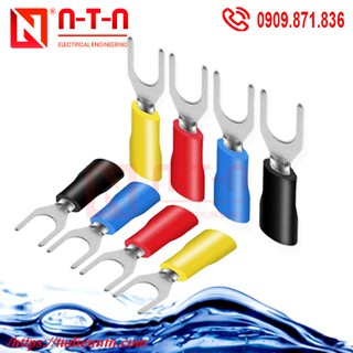 Cos chĩa y bọc nhựa - đầu cốt sv bọc nhựa - sv 1.25-3, sv 1.25-4 - bịch 100 cái