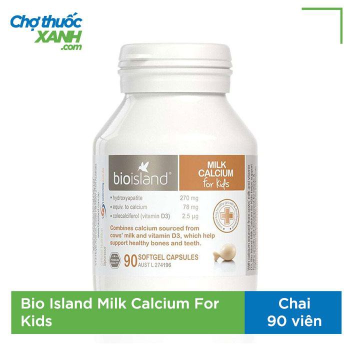 Bioisland Milk Calcium bổ sung Canxi cho trẻ của Úc, Chai 90 viên