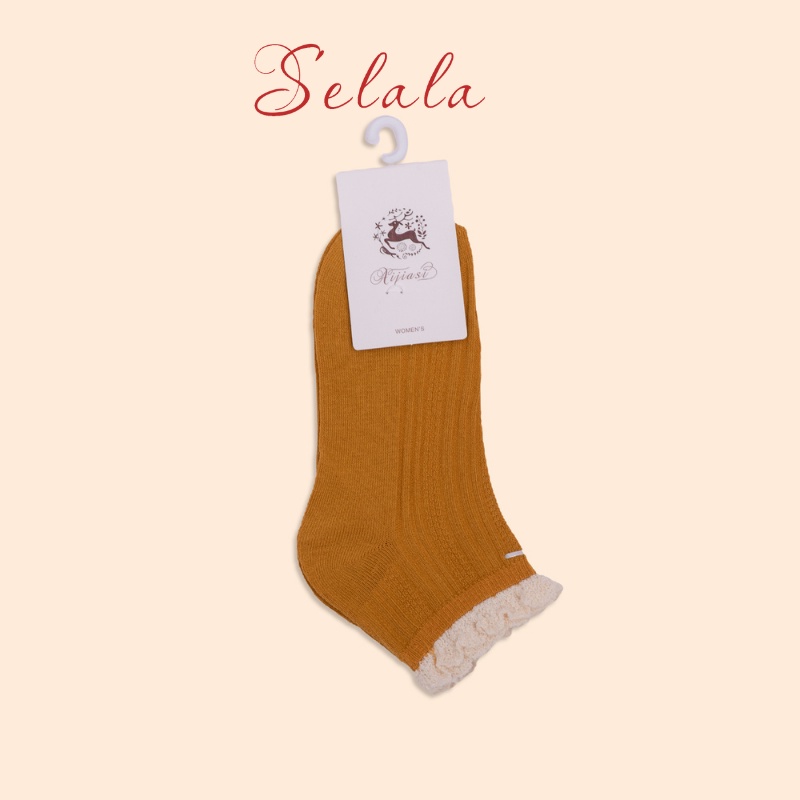 Tất Nữ Selala Gân Tăm Cổ Bèo Vintage Mềm Mịn TC09