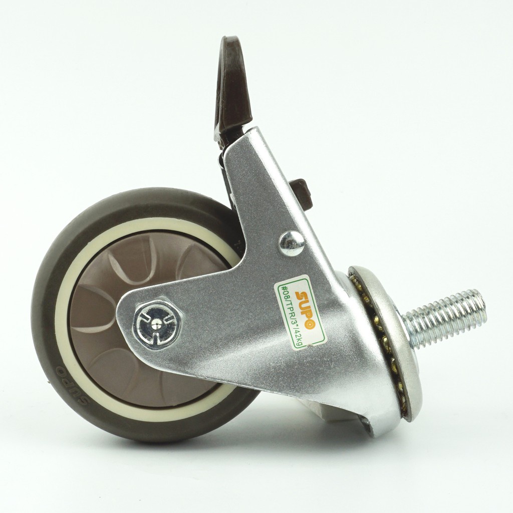 Bánh xe đẩy cao su TPR Niken xám