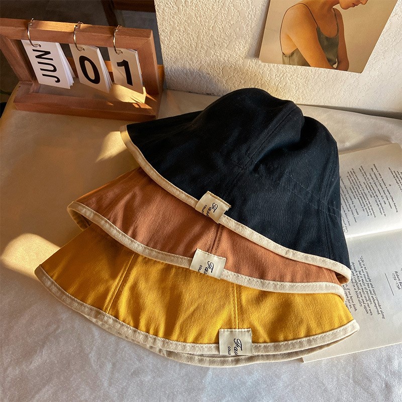 Nón Bucket Che Nắng Hai Mặt Mỏng Hình Tròn Phong Cách Mùa Hè Có Dây Đeo Cho Nữ