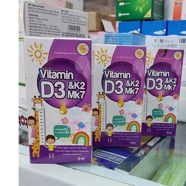 Vitamin D3 + K2 Drops - Bổ sung vitamin Tăng cường hấp thu canxi tối đa ( Vitamin D3 k2)