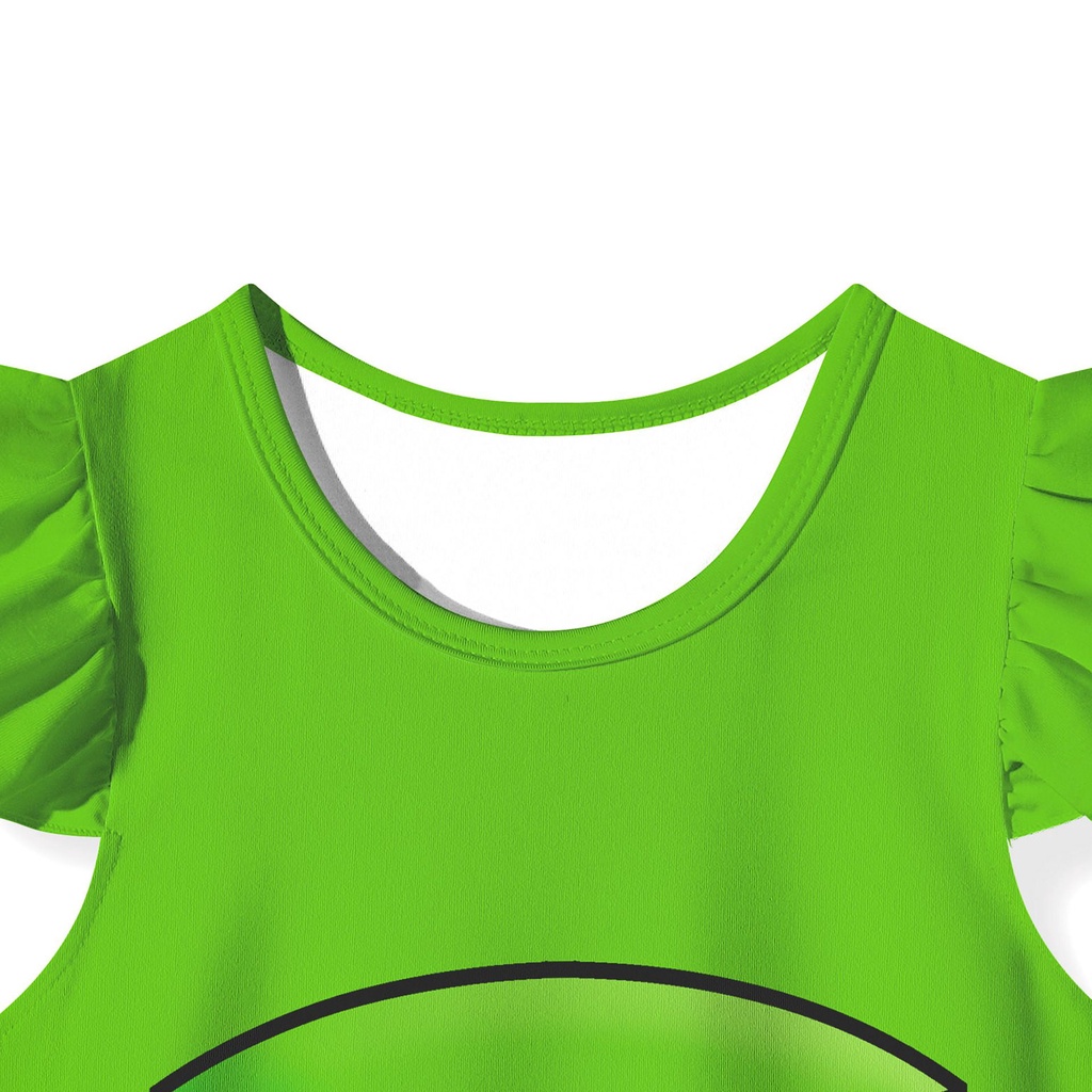 Kids Roblox Rainbow Friends Cosplay Costume Halloween Green Skirt Fancy Dress Party gift