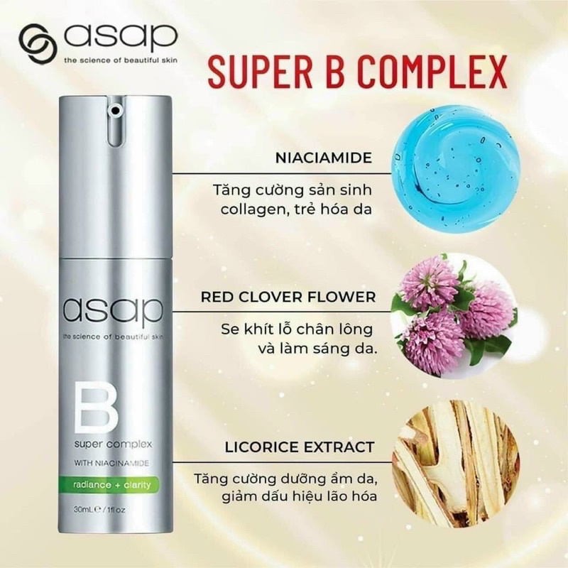 Tinh chất phục hồi dưỡng trắng da Serum ASAP super B complex