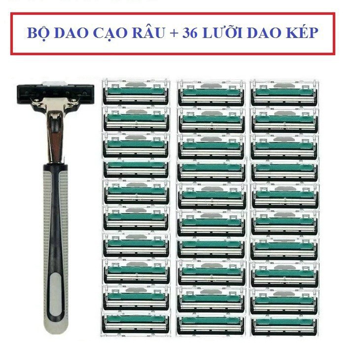 BỘ CẠO RÂU 36 LƯỠI- CÁN KÈM TUÝP KEM