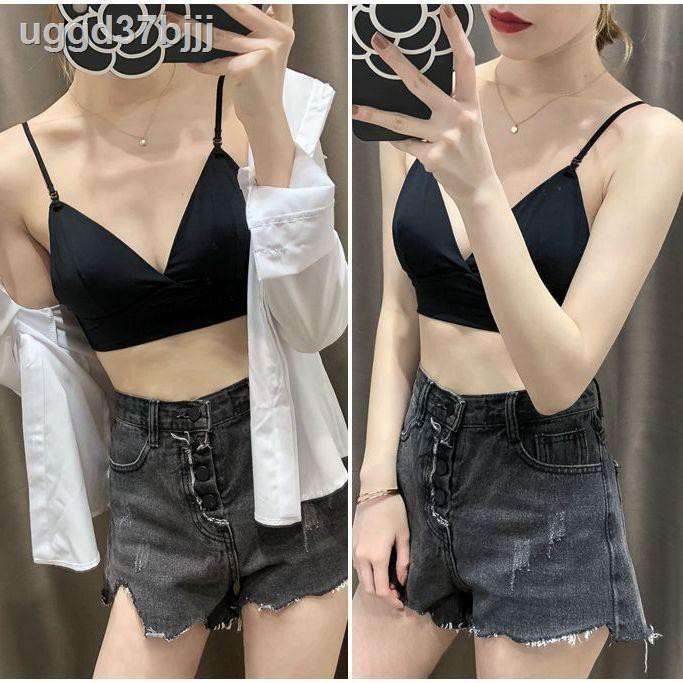 Underwears◇Đầm hở lưng lớn sexy mới treo cổ chữ U đẹp nữ ngực to khoe eo nhỏ Áo không gọng mùa hè