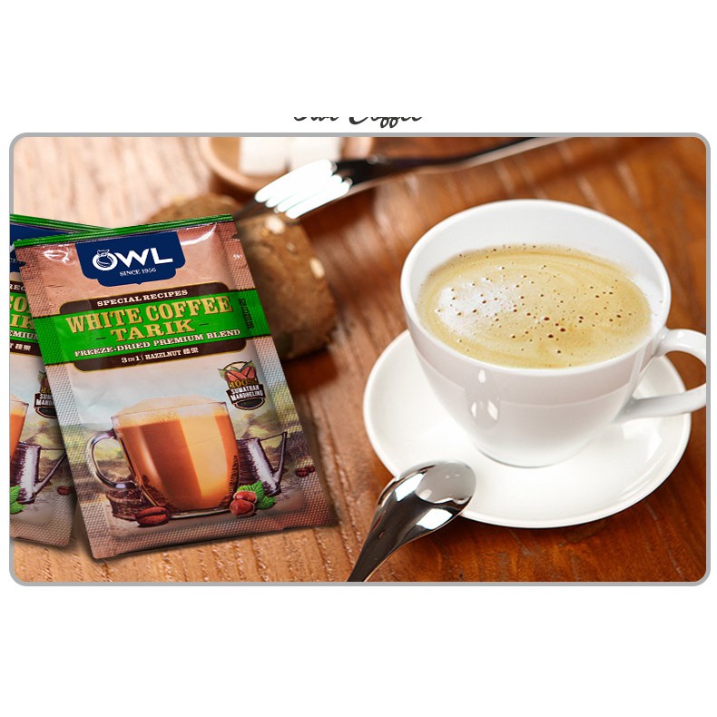 Cà phê trắng Vị hạt phỉ - OWL White Coffee Tarik Hazelunt