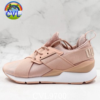 (Hàng Real) Puma Muse Satin EP Hummer băng chéo giày thường giày đỏ nữ thần bột 365534-01