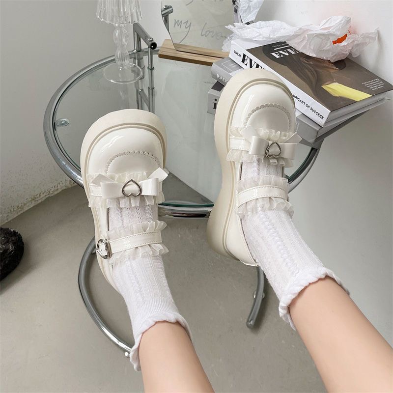Sẵn Giày Da Đế Dày Phong Cách  Lolita Nhật Bản Dễ Thương Dành Cho Nữ