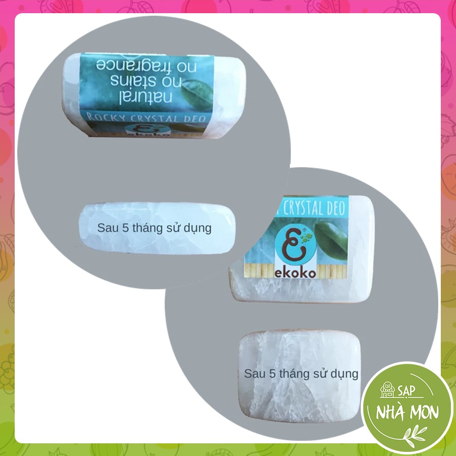 Đá Khoáng Khử Mùi Phèn Chua Ekoko Rocky Crystal Deodorant - Đá Lăn Nách Khử Mùi Tự Nhiên