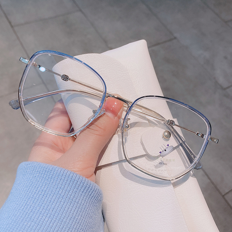 Mắt kính gọng đa giác chống ánh sáng xanh thời trang