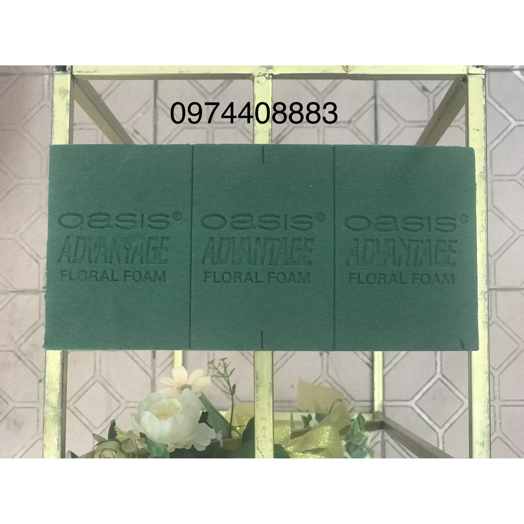 Xốp cắm hoa xe Oasis loại 1 - Căm Hoa Tươi - Cắm Hoa Lụa - Màu Xanh