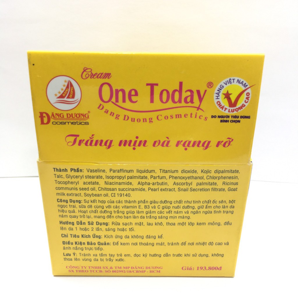 Kem Ngừa Nám Cao Cấp One-Today Chiết Xuất Từ Ốc Sên Giúp Da Trắng Mịn Rạng Rỡ